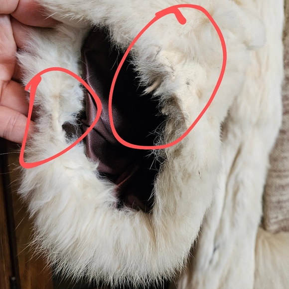 Vintage Jacques Saint Laurent Tan Soft Rabbit Fur Jacket with Fox Tails Scarf - Picture 10 of 12